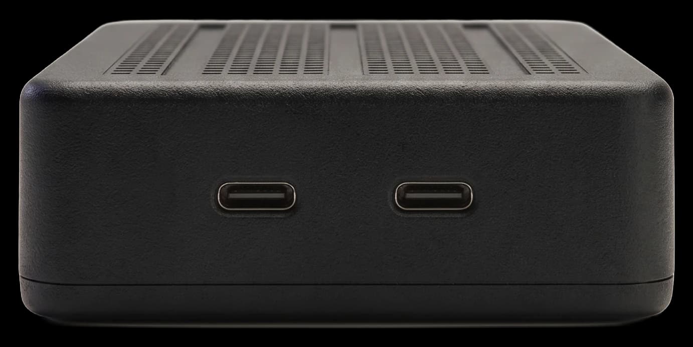 The Crouton breadboard, with its USB-C ports